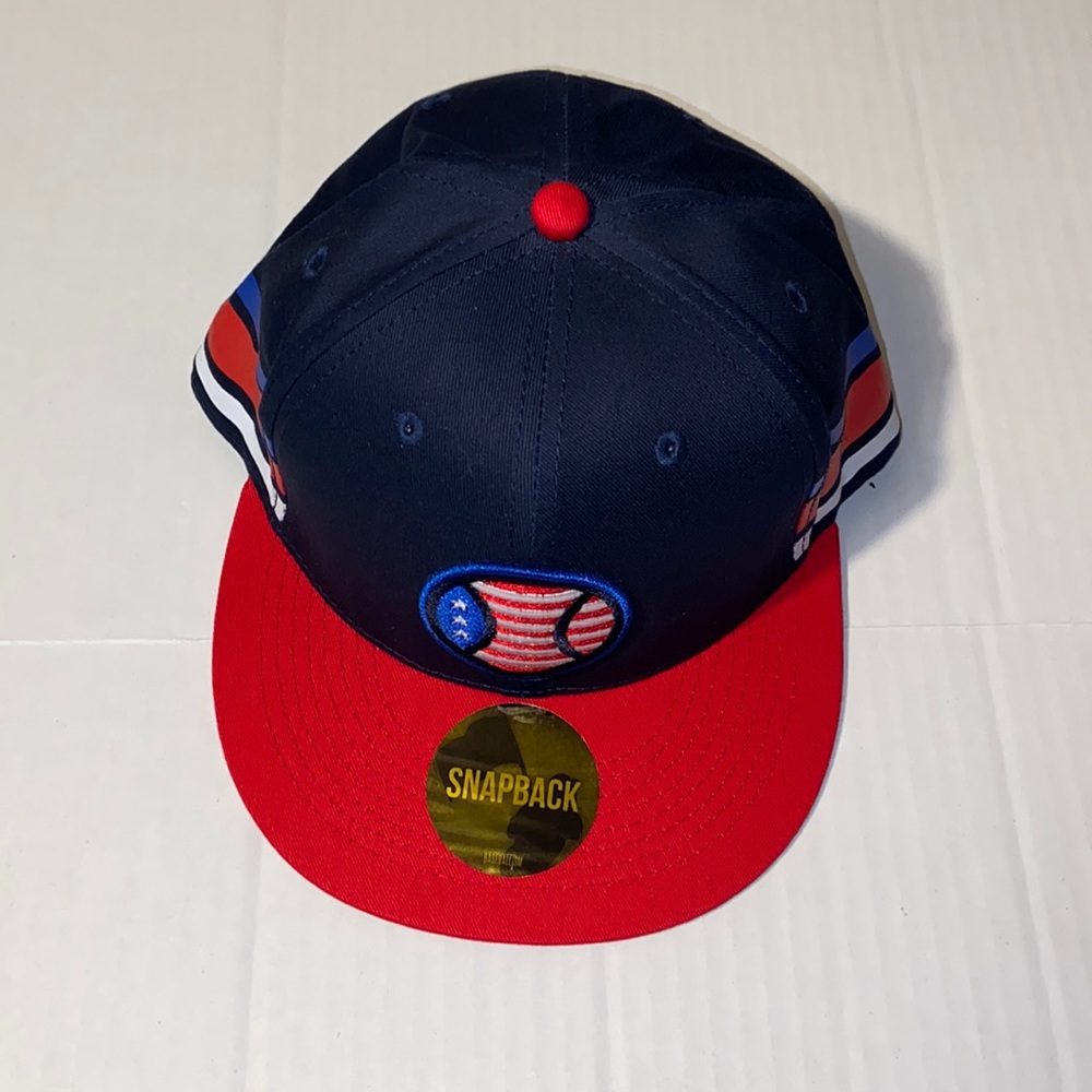 Baseballism Patriotic Flag Baseball Graphic Snapback Adjustable Size Hat Cap